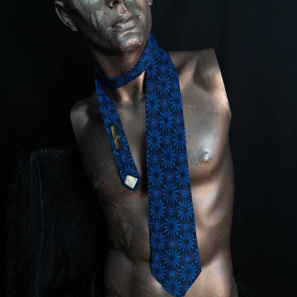 Versace Tie Blue Medusa All Over!  Great condition